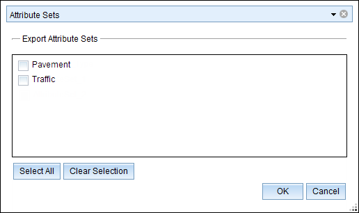 Export Attribute Sets dialog box